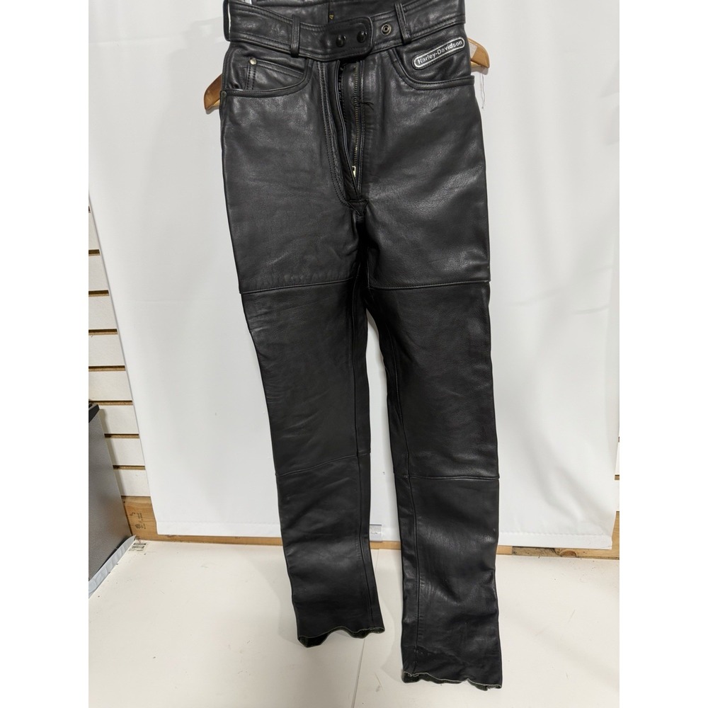 WOMEN'S HARLEY DAVIDSON LEATHER PANTS SIZE 4 Genuine Leather Fast Shipping